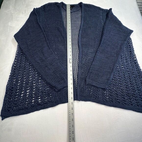 Lane Bryant Knit Navy Blue Cardigan Sweater Swim cover resort wear 26 / 28 - Picture 8 of 14